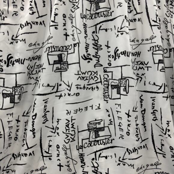 Vintage Maygene Women's Large Blouse Scribbled Note‎ Design Roll Up Cuffs - Picture 10 of 10